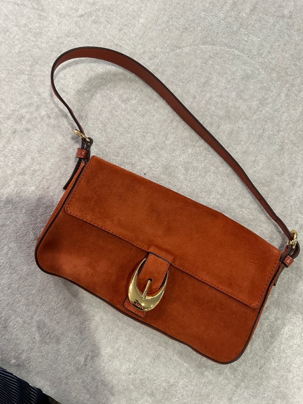 Staud orange/auburn Suede Shoulder Bag